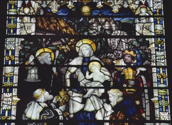 Klanění tří králů, výrobce Kempe und Co. (vitráže)